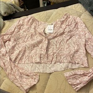 j.crew cropped long sleeve button up blouse